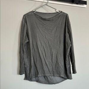 Lululemon Gray Back In Action Organic Cotton Long-Sleeve Shirt